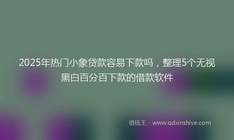 2025年热门小象贷款容易下款吗，整理5个无视黑白百分百下款的借款软件