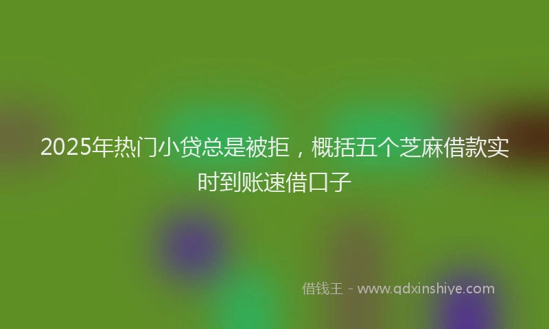 2025年热门小贷总是被拒，概括五个芝麻借款实时到账速借口子