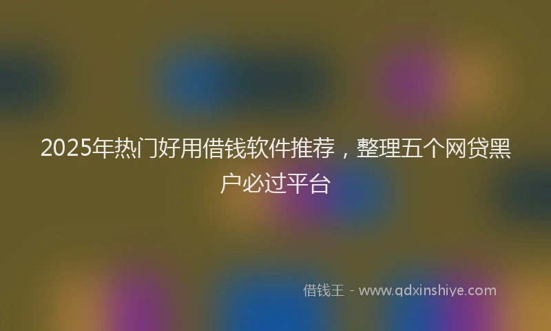 2025年热门好用借钱软件推荐，整理五个网贷黑户必过平台