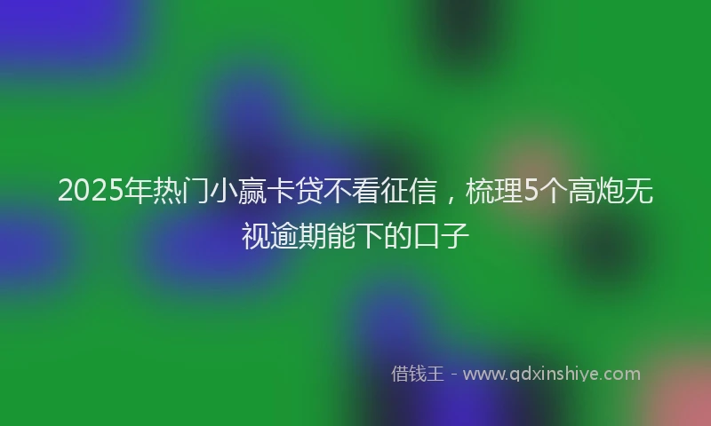 2025年热门小赢卡贷不看征信，梳理5个高炮无视逾期能下的口子
