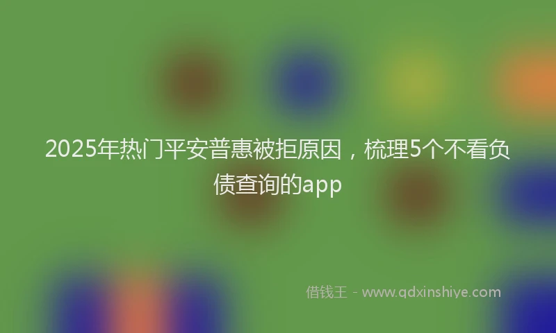 2025年热门平安普惠被拒原因，梳理5个不看负债查询的app