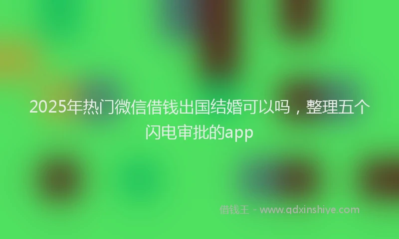 2025年热门微信借钱出国结婚可以吗，整理五个闪电审批的app