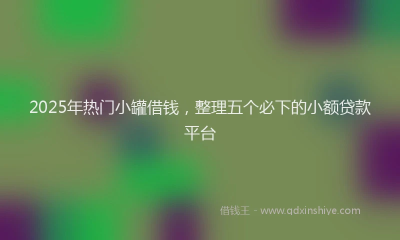2025年热门小罐借钱，整理五个必下的小额贷款平台