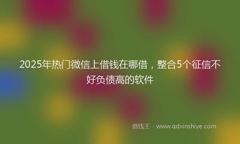2025年热门微信上借钱在哪借，整合5个征信不好负债高的软件