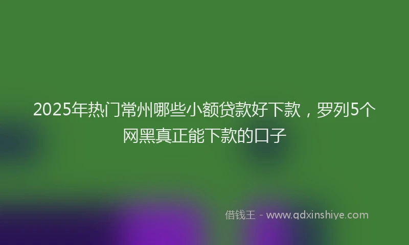 2025年热门常州哪些小额贷款好下款，罗列5个网黑真正能下款的口子