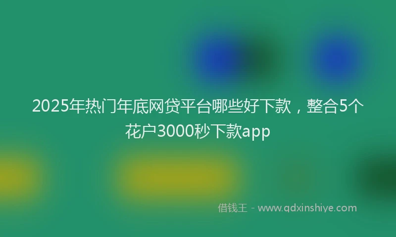 2025年热门年底网贷平台哪些好下款，整合5个花户3000秒下款app