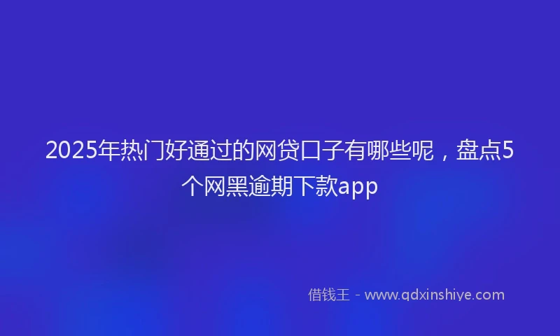 2025年热门好通过的网贷口子有哪些呢，盘点5个网黑逾期下款app