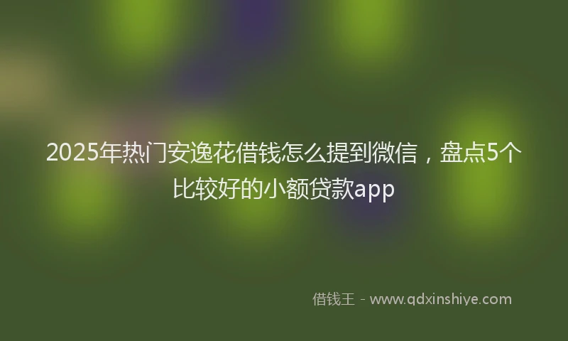 2025年热门安逸花借钱怎么提到微信，盘点5个比较好的小额贷款app
