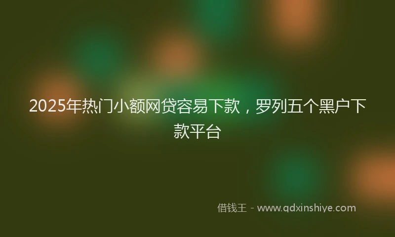 2025年热门小额网贷容易下款，罗列五个黑户下款平台