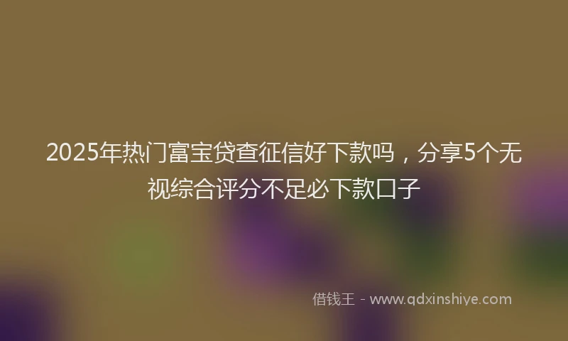 2025年热门富宝贷查征信好下款吗，分享5个无视综合评分不足必下款口子