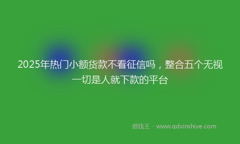 2025年热门小额货款不看征信吗，整合五个无视一切是人就下款的平台