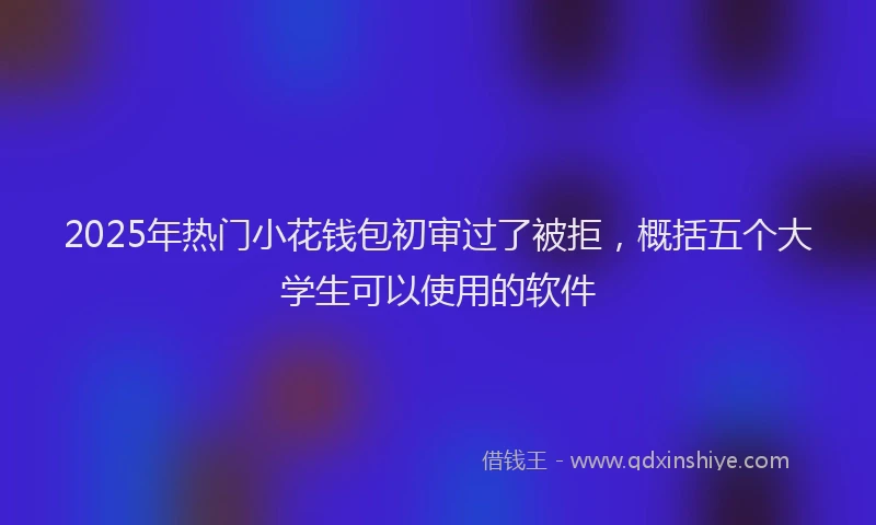 2025年热门小花钱包初审过了被拒，概括五个大学生可以使用的软件