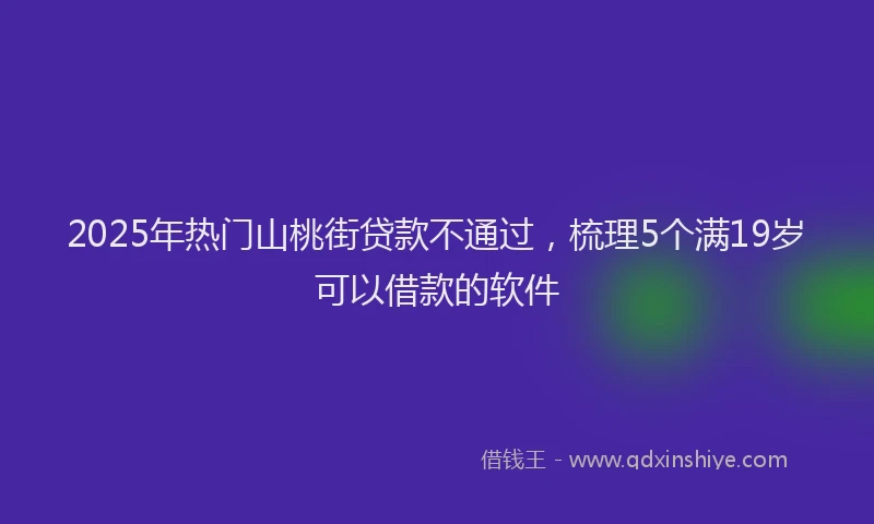 2025年热门山桃街贷款不通过，梳理5个满19岁可以借款的软件