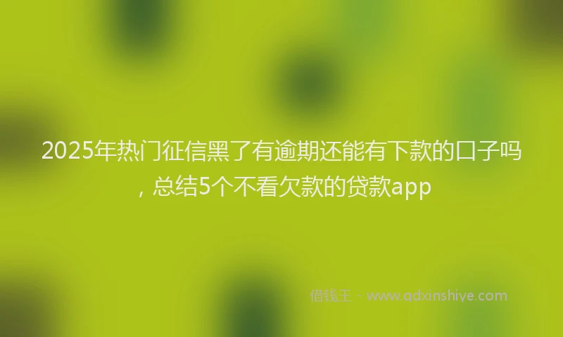 2025年热门征信黑了有逾期还能有下款的口子吗，总结5个不看欠款的贷款app