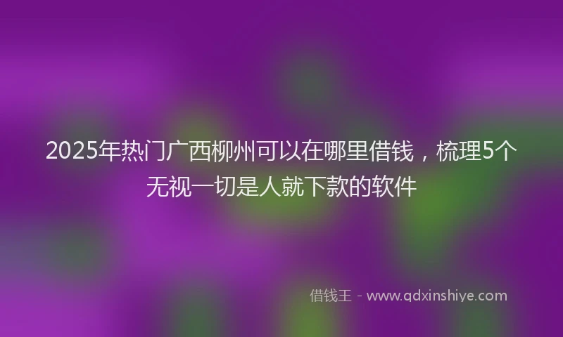 2025年热门广西柳州可以在哪里借钱，梳理5个无视一切是人就下款的软件