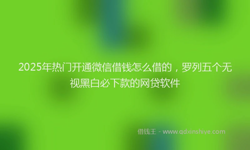 2025年热门开通微信借钱怎么借的，罗列五个无视黑白必下款的网贷软件