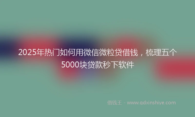 2025年热门如何用微信微粒贷借钱，梳理五个5000块贷款秒下软件