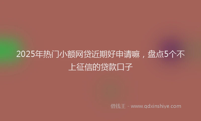 2025年热门小额网贷近期好申请嘛，盘点5个不上征信的贷款口子