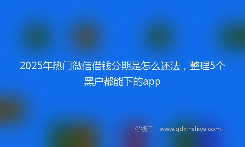 2025年热门微信借钱分期是怎么还法，整理5个黑户都能下的app