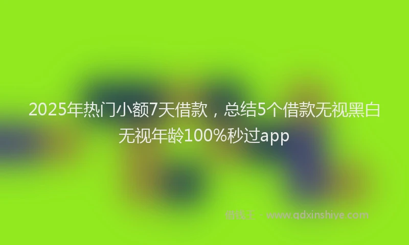 2025年热门小额7天借款，总结5个借款无视黑白无视年龄100%秒过app
