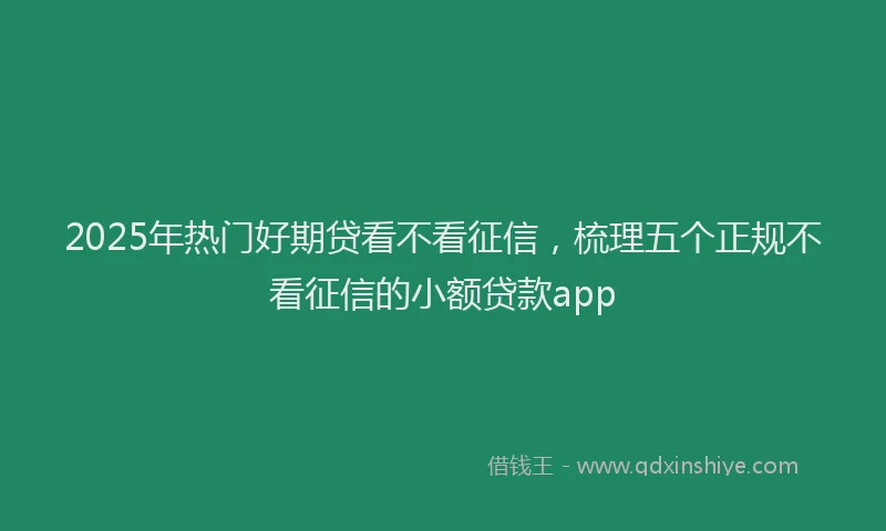 2025年热门好期贷看不看征信，梳理五个正规不看征信的小额贷款app