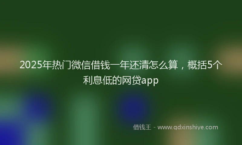 2025年热门微信借钱一年还清怎么算，概括5个利息低的网贷app