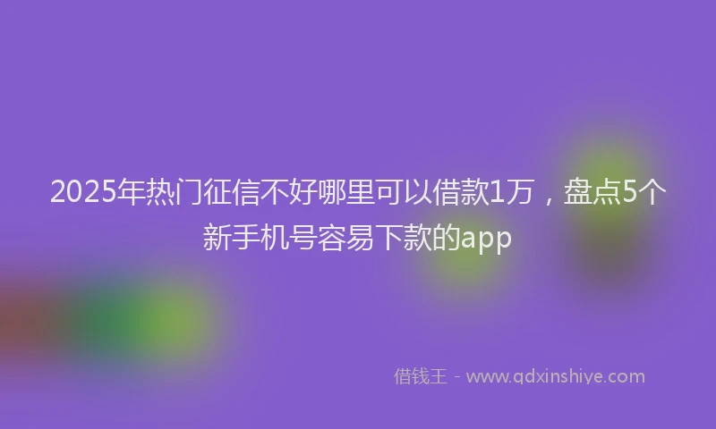 2025年热门征信不好哪里可以借款1万，盘点5个新手机号容易下款的app