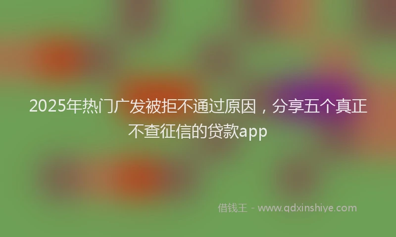 2025年热门广发被拒不通过原因，分享五个真正不查征信的贷款app