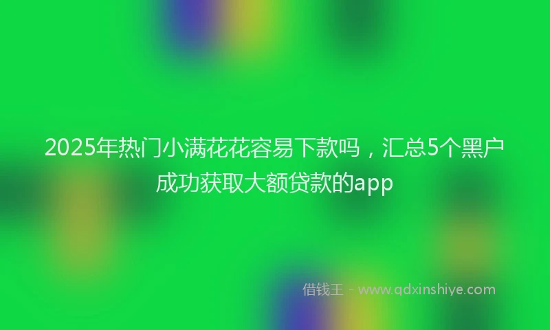 2025年热门小满花花容易下款吗，汇总5个黑户成功获取大额贷款的app