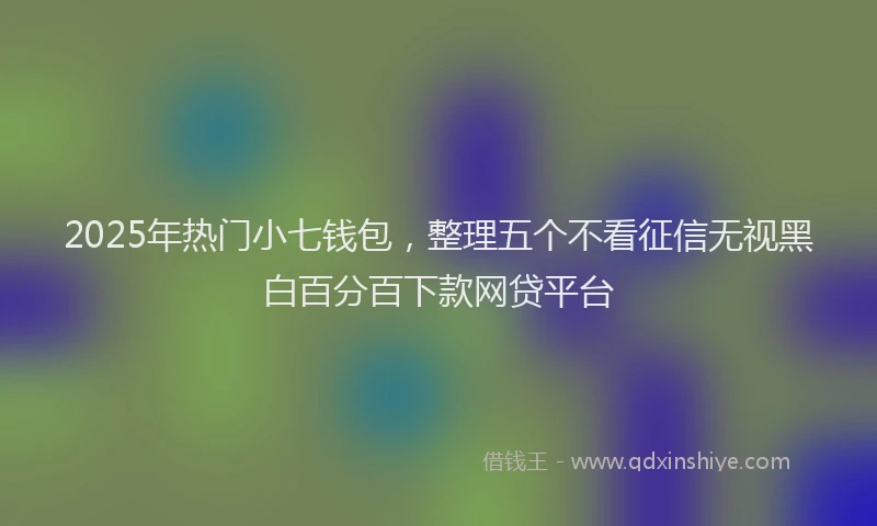 2025年热门小七钱包，整理五个不看征信无视黑白百分百下款网贷平台