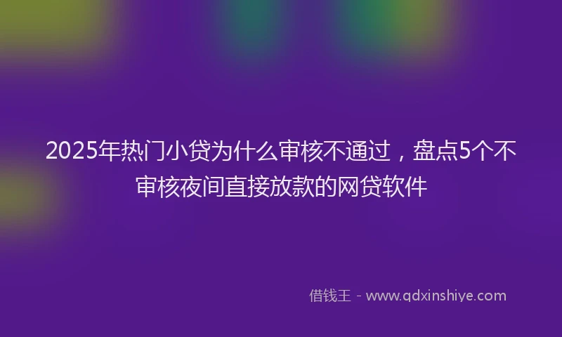 2025年热门小贷为什么审核不通过，盘点5个不审核夜间直接放款的网贷软件
