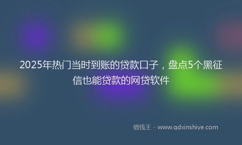 2025年热门当时到账的贷款口子，盘点5个黑征信也能贷款的网贷软件