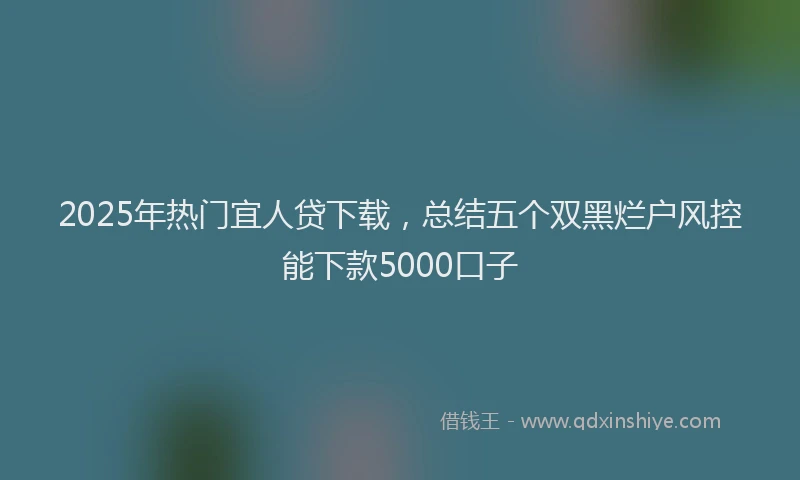 2025年热门宜人贷下载，总结五个双黑烂户风控能下款5000口子