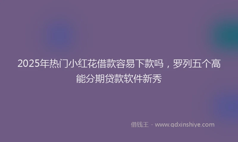 2025年热门小红花借款容易下款吗，罗列五个高能分期贷款软件新秀