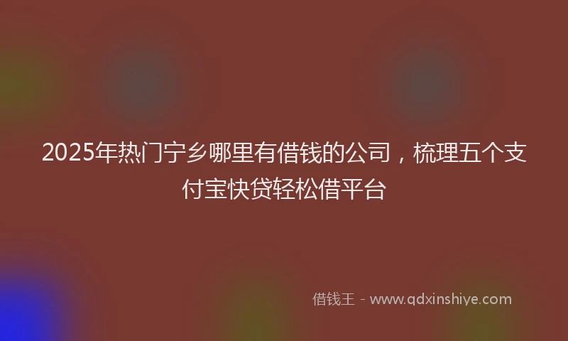 2025年热门宁乡哪里有借钱的公司，梳理五个支付宝快贷轻松借平台