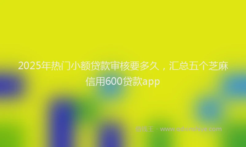 2025年热门小额贷款审核要多久，汇总五个芝麻信用600贷款app