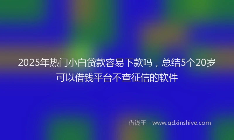 2025年热门小白贷款容易下款吗，总结5个20岁可以借钱平台不查征信的软件