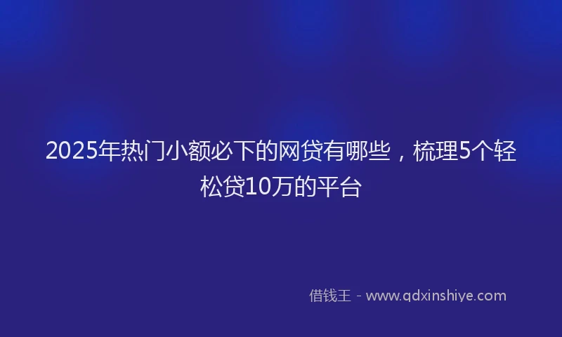 2025年热门小额必下的网贷有哪些，梳理5个轻松贷10万的平台