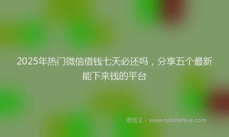 2025年热门微信借钱七天必还吗，分享五个最新能下来钱的平台