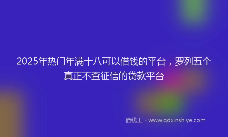 2025年热门年满十八可以借钱的平台，罗列五个真正不查征信的贷款平台