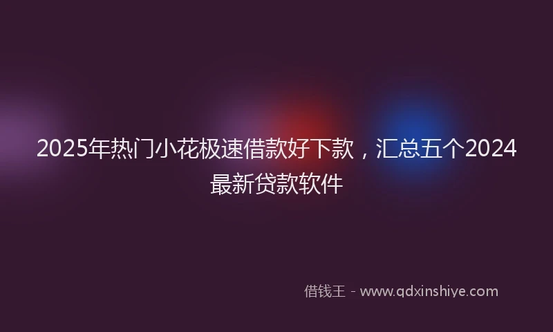 2025年热门小花极速借款好下款，汇总五个2024最新贷款软件