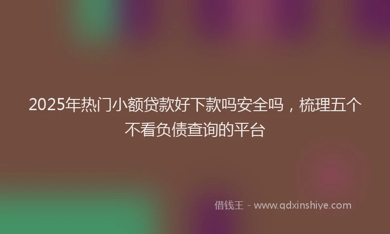 2025年热门小额贷款好下款吗安全吗，梳理五个不看负债查询的平台