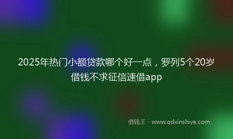 2025年热门小额贷款哪个好一点，罗列5个20岁借钱不求征信速借app