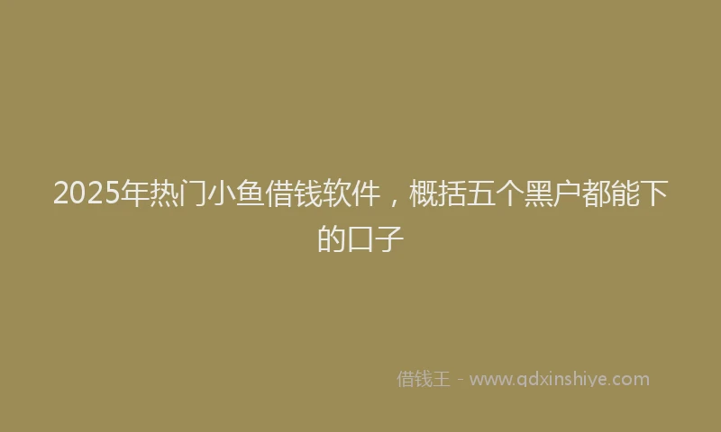 2025年热门小鱼借钱软件，概括五个黑户都能下的口子