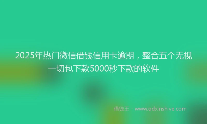 2025年热门微信借钱信用卡逾期，整合五个无视一切包下款5000秒下款的软件