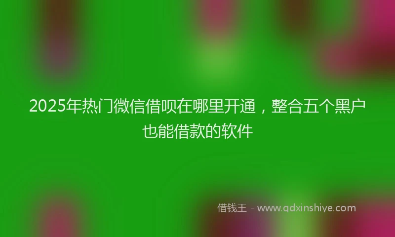 2025年热门微信借呗在哪里开通，整合五个黑户也能借款的软件