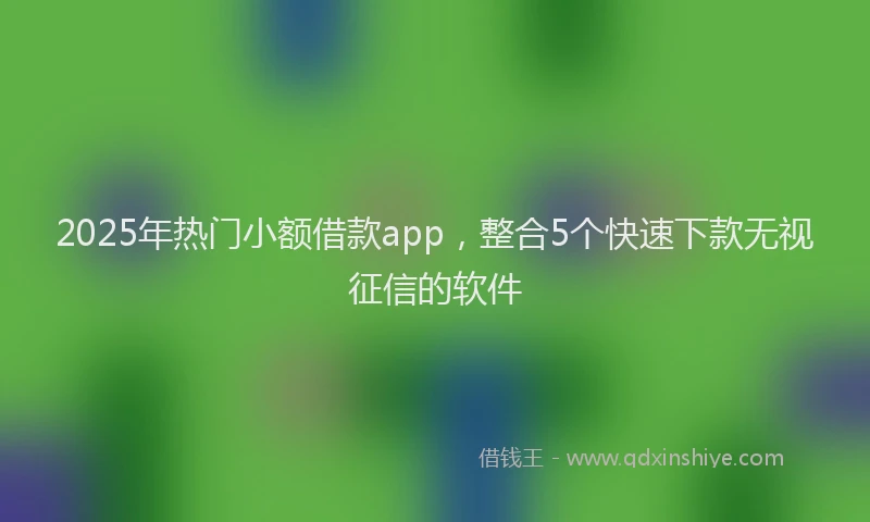 2025年热门小额借款app，整合5个快速下款无视征信的软件