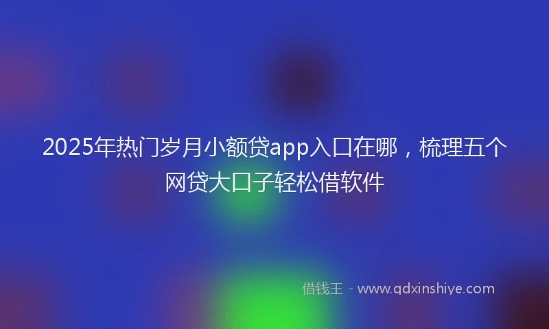 2025年热门岁月小额贷app入口在哪，梳理五个网贷大口子轻松借软件
