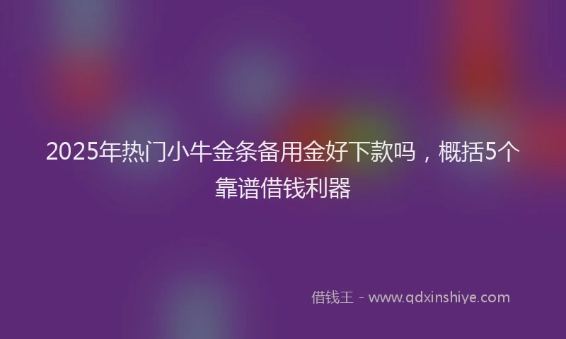 2025年热门小牛金条备用金好下款吗，概括5个靠谱借钱利器