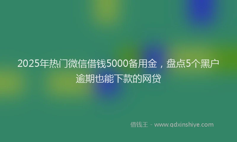 2025年热门微信借钱5000备用金，盘点5个黑户逾期也能下款的网贷